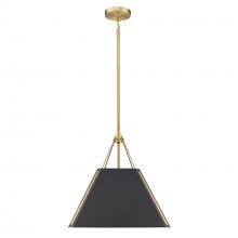  3879-M BCB-NB - Ranik 1 Light Pendant in Brushed Champagne Bronze with Natural Black Shade